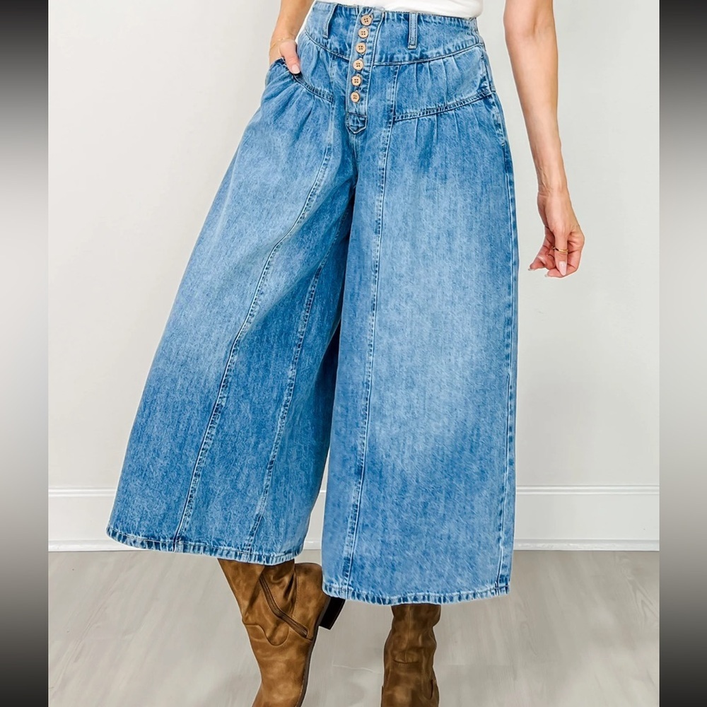 Blue Denim Culottes - Picture 4 of 10